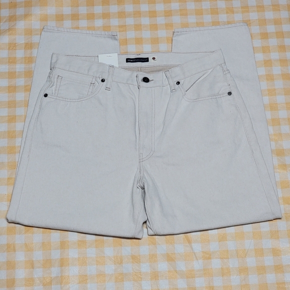Levis Women's Off White Ivory Made & Crafted Japanese Column Pants Jeans Size 32 - Picture 1 of 8